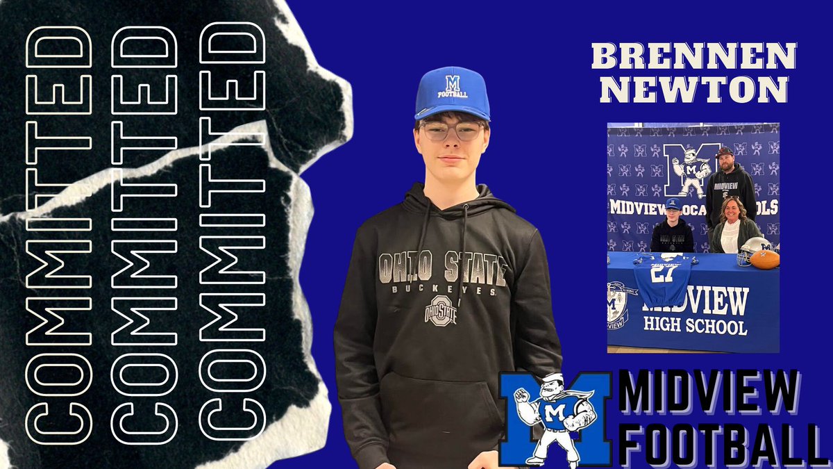 Middie_Football's tweet photo. Signing Day Alert: We would like to welcome 8th Grader, Brennen Newton, for committing to the Midview Football Family next fall!  #classof2027 #MidviewMiddies #MiddiePride https://t.co/MPzFvWuUz9