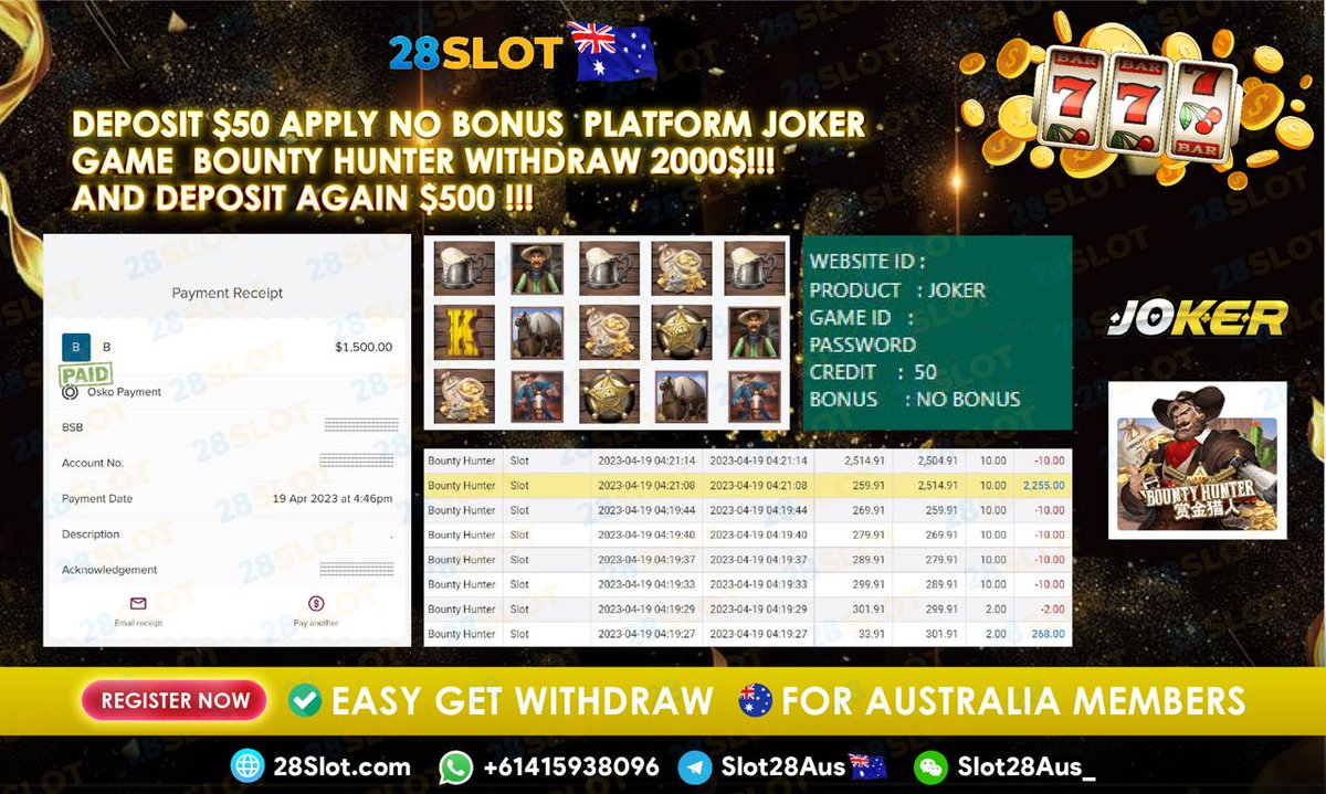 28SLOTAUS's tweet photo. 📷 28Slot AUS 📷
 📷 CONGRATS TO OUR LUCKY MEMBER OF THE DAY WITHDRAW !!!   
📷WhatsApp : https://t.co/qvVJ1GT7Q1 
📷Telegram : https://t.co/iYptv8BAGR #28slot #OnlineCasino #slots #pokies #virtualcasino #onlinebetting #OnlineSlots #gamblingonline https://t.co/mQUGsqakFg