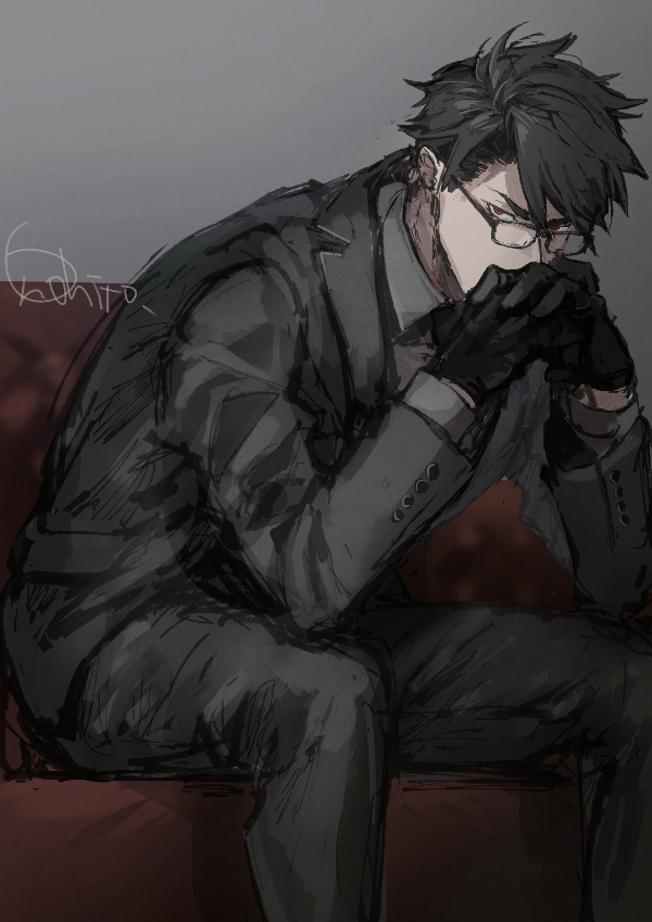 「これで黒スーツを描きたい時も安心」|おの人のイラスト