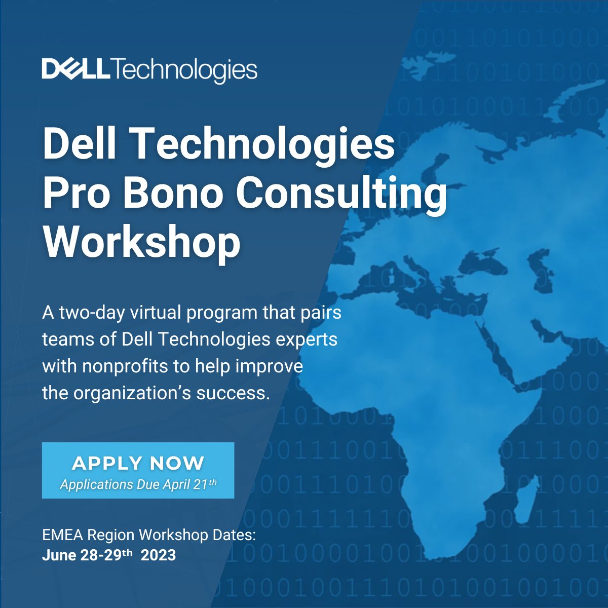 Pyxera Global (@pyxeraglobal) on Twitter photo Calling all nonprofits in the Europe, the Middle East, and Africa region! Apply now and be a part of the <a href="/DellTech/">Dell Technologies</a> Pro Bono Workshop on June 28th and June 29th.
Apply Here by April 21st: hubs.ly/Q01JpGGZ0 Calling all nonprofits in the Europe, the Middle East, and Africa region! Apply now and be a part of the <a href="/DellTech/">Dell Technologies</a> Pro Bono Workshop on June 28th and June 29th.
Apply Here by April 21st: hubs.ly/Q01JpGGZ0