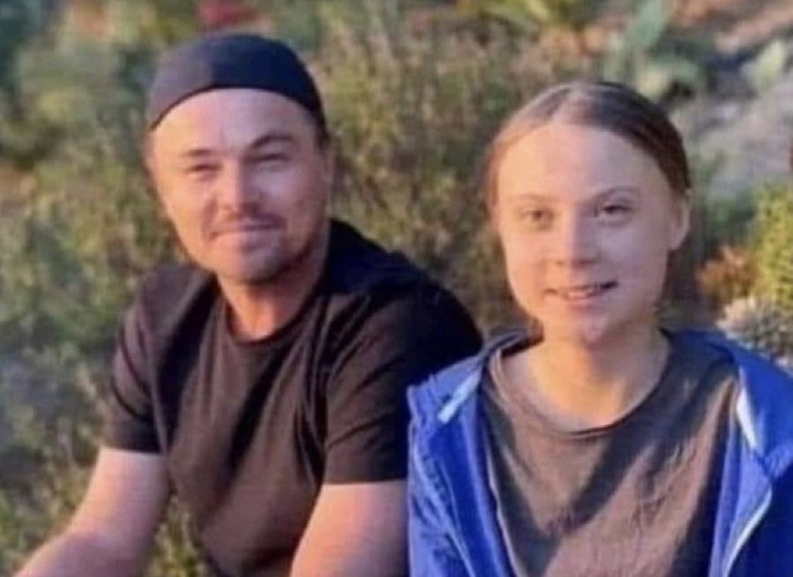 DrLoupis's tweet photo. Lovely photo of one of the greatest actors of all times sitting with Leonardo DiCaprio. #ClimateScam https://t.co/GPUY3b5bbd