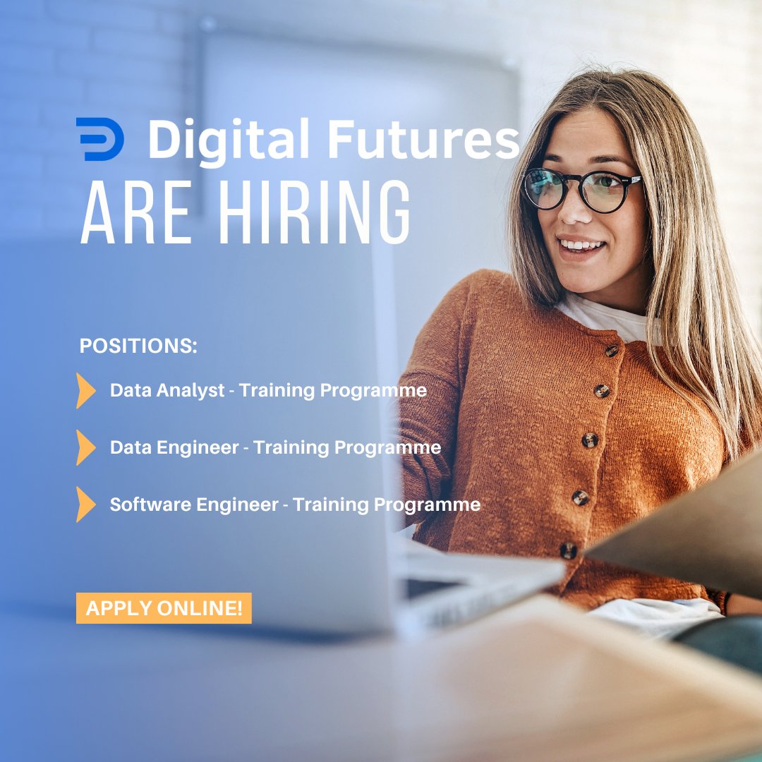 SheCanCodeHQ's tweet photo. @digitalfutures0, a purpose-led #technology training and services company, are #hiring for 3 new roles!

They are currently looking for a:
👉 #DataAnalyst
👉 #DataEngineer
👉 #SoftwareEngineer

Apply here: https://t.co/MdI3oP2Jjk

#shecancode #womenintech #careersintech #techjobs https://t.co/dzbD7y9qH4