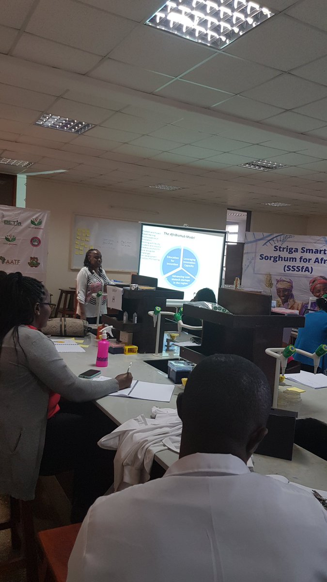 'The habit, the thinking, the competencies,' Dr. Susan Musembi speaking about the AfriBioHub Model of #StrigaSmartSorghum which nurtures projects that are problem based @KenyattaUni @afri_isaaa @BeneficialBio @AddisAbabaUnive