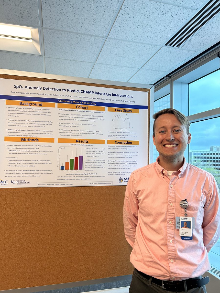 Excited to see our CHAMP Cardiac Registry and Remote Health Work presented by Ryan Thompson today <a href="/BioNexusKC/">BioNexusKC</a> #nexusinformaticsconference