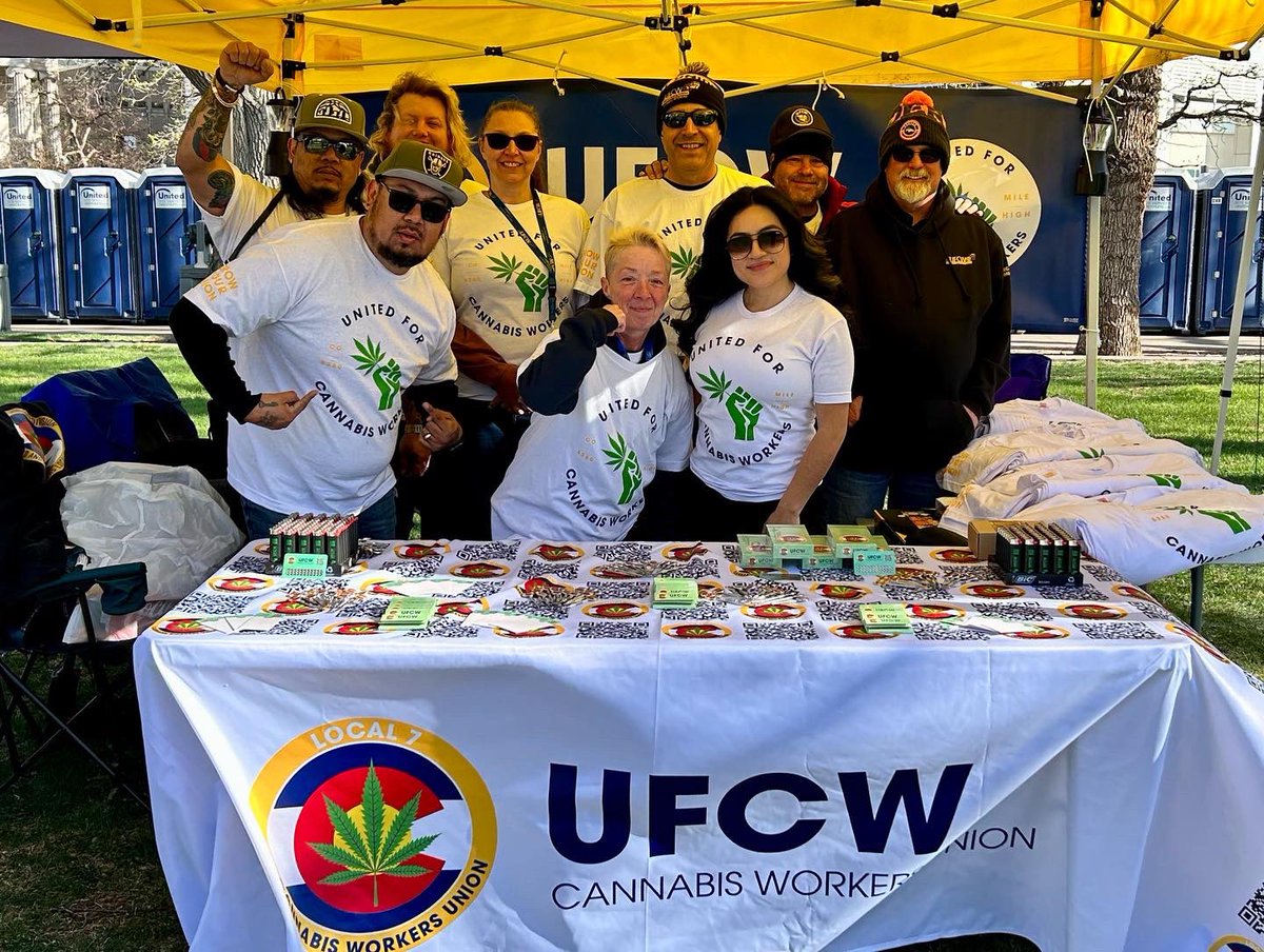 Have any 4/20 plans? No? Well stop by and grab some free Union Cannabis swag! We are on the North East Lawn. Let’s grow your union!! #420 #milehigh #5280 #civiccenter #downtown #letsgrow #cannabisunion #ufcw7