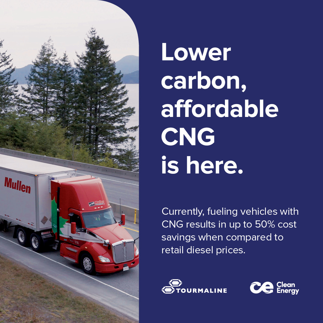 Tourmaline and <a href="/ce_renewables/">Clean Energy</a> have created a joint development agreement to establish a commercial network of CNG stations for heavy-duty natural gas trucks operating across western Canada. To learn more, read Tuesday's press release: tourmaline.cdn.prismic.io/tourmaline/315…
