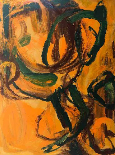 BlueHillGallery's tweet image. &quot;Model Posture&quot; 🏆 (buff.ly/3UXwigk) by Zhang Bo. A wonderful choice of colors &amp;amp; whispy brush strokes create a magnificent contemporary work of art! 💛

#acrylicpainting #modelposture #zhangbo #abstractpainting #art #artists #artontwitter #artistsontwitter #buyart #horse