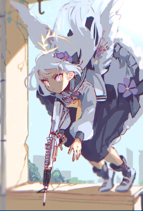 アズサの着地って音しなさそうらくがき 
