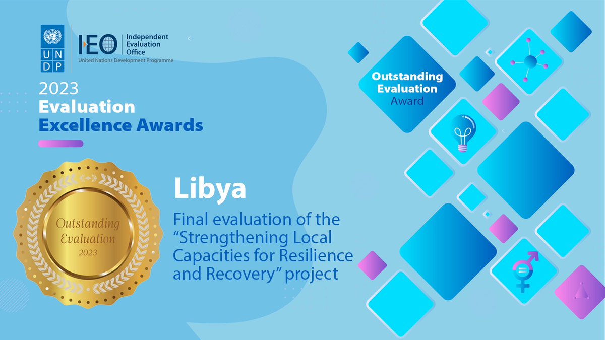 UNDPLibya's tweet photo. Exciting news!📣UNDP 🇱🇾 is proud to be named the 2023 Evaluation Excellence Award Winner for Outstanding Evaluations for our work in #Libya towards bridging gaps, restoring trust, &amp; promoting sustainable livelihoods through Strengthening Local Capacities🙌
https://t.co/Duh2KxMSZH https://t.co/swyG6d5dET