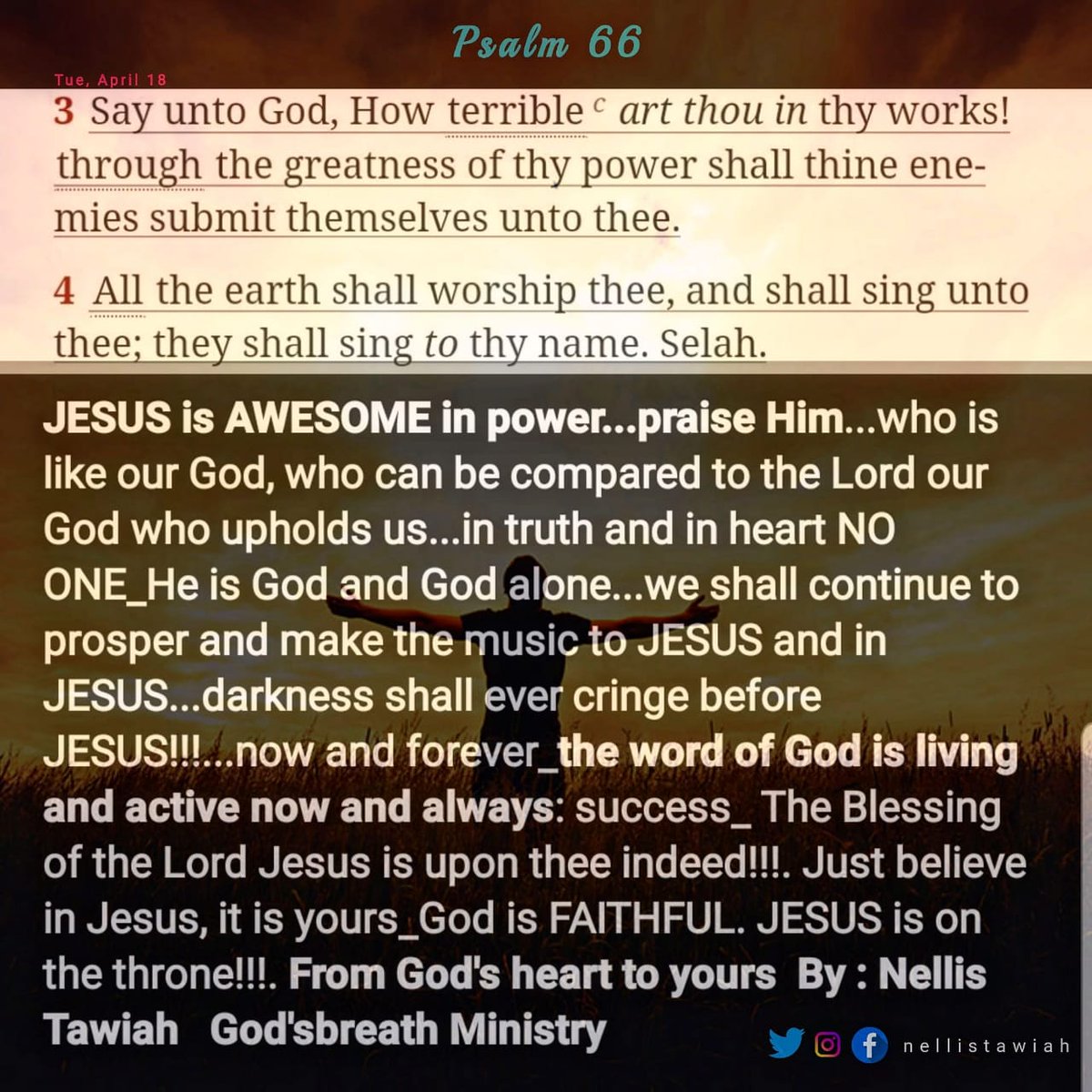 *JESUS is AWESOME in power...praise Him*

#Twitter #scripture #christian #dailyword #mercy #thepowerofGod #nellistawiah