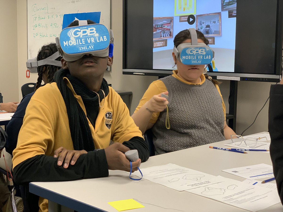 Had a great time this week working with the scholars @DecaLibrary sharing @GPBEducation’s #CivilRightsMovement virtual learning journey! #VR #VRinEdu