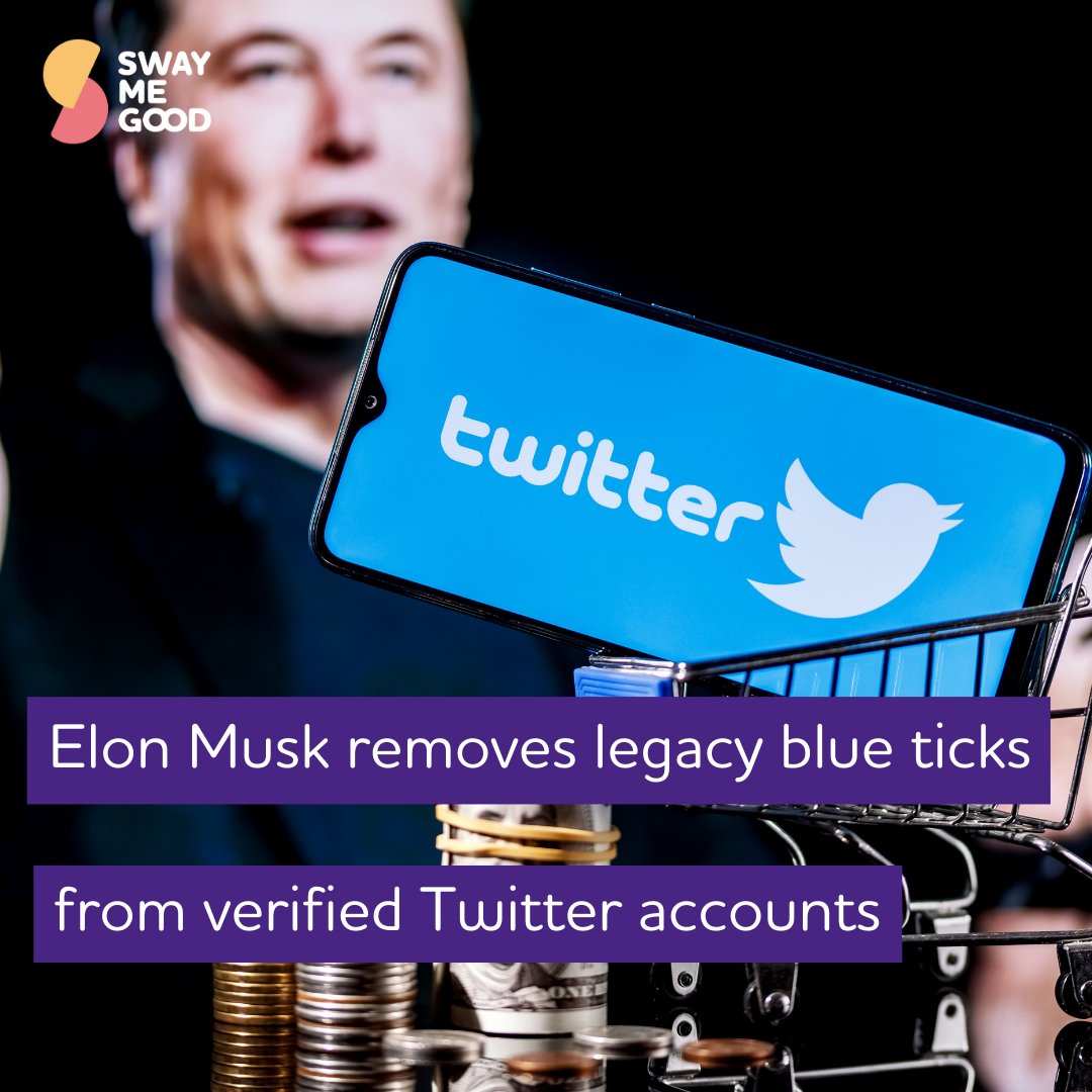 SwayMeGood's tweet photo. Elon Musk removes legacy blue ticks from verified Twitter accounts.

Read more at https://t.co/MGvsmOHVl7

#swaymegood #SMGnews #dailynews #elonmusk #twitter #twitterblue #socialmedianews https://t.co/xfnCCVPcH0