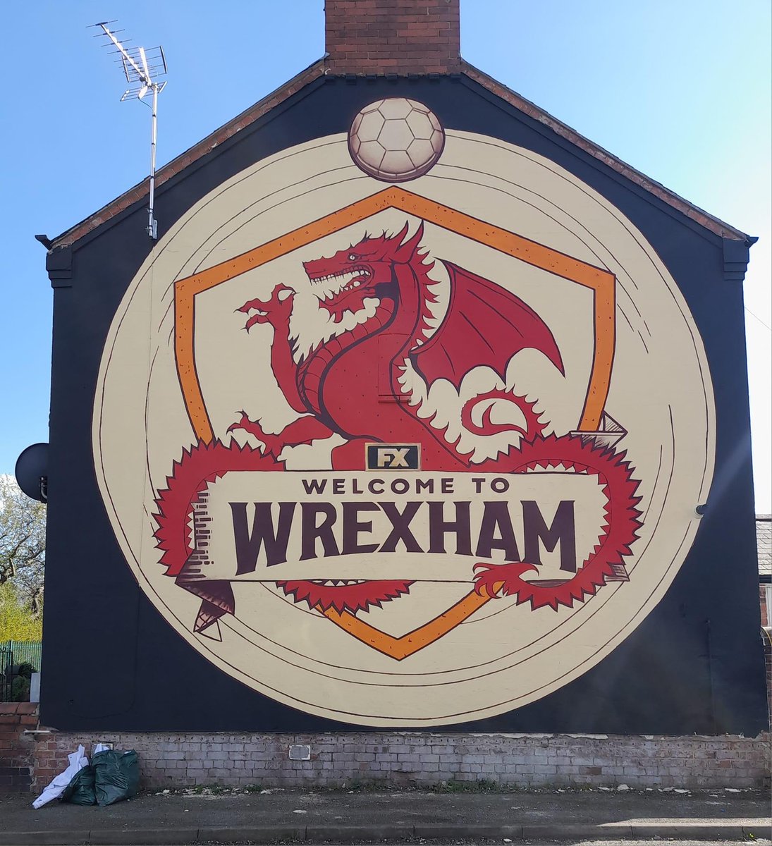 WrexhamFCFans's tweet photo. The mural is now finished! 😍

#WxmAFC #WrexhamFX 🐉🏴󠁧󠁢󠁷󠁬󠁳󠁿 https://t.co/P8P2OXizgA