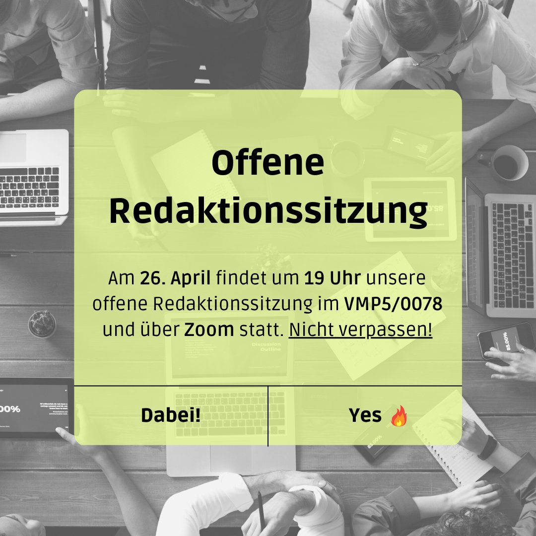 ✨KOPFZEILE sucht DICH!✍️📰  Du hast Lust Themen zu recherchieren, die dich interessieren, deine  eigenen Artikel zu veröffentlichen und/oder dich auf Social Media  auszutoben?📌 Dann komm vorbei zu unserer offenen Redaktionssitzung! Wir freuen uns auf dich und deine Ideen! ✨
