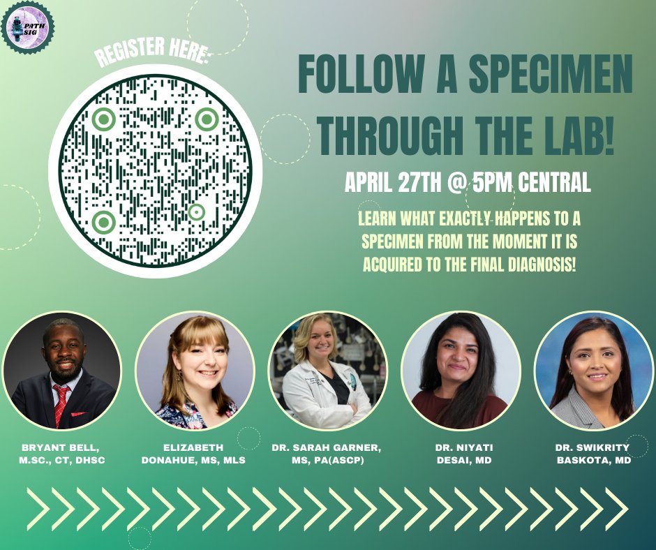 Ever wonder what happens to that sample after it "goes to the lab?" Join us on April 27th as we take an interprofessional approach to find out exactly what happens! #springsymposium

Sign up with the QR code or follow this link:
msu.zoom.us/webinar/regist…