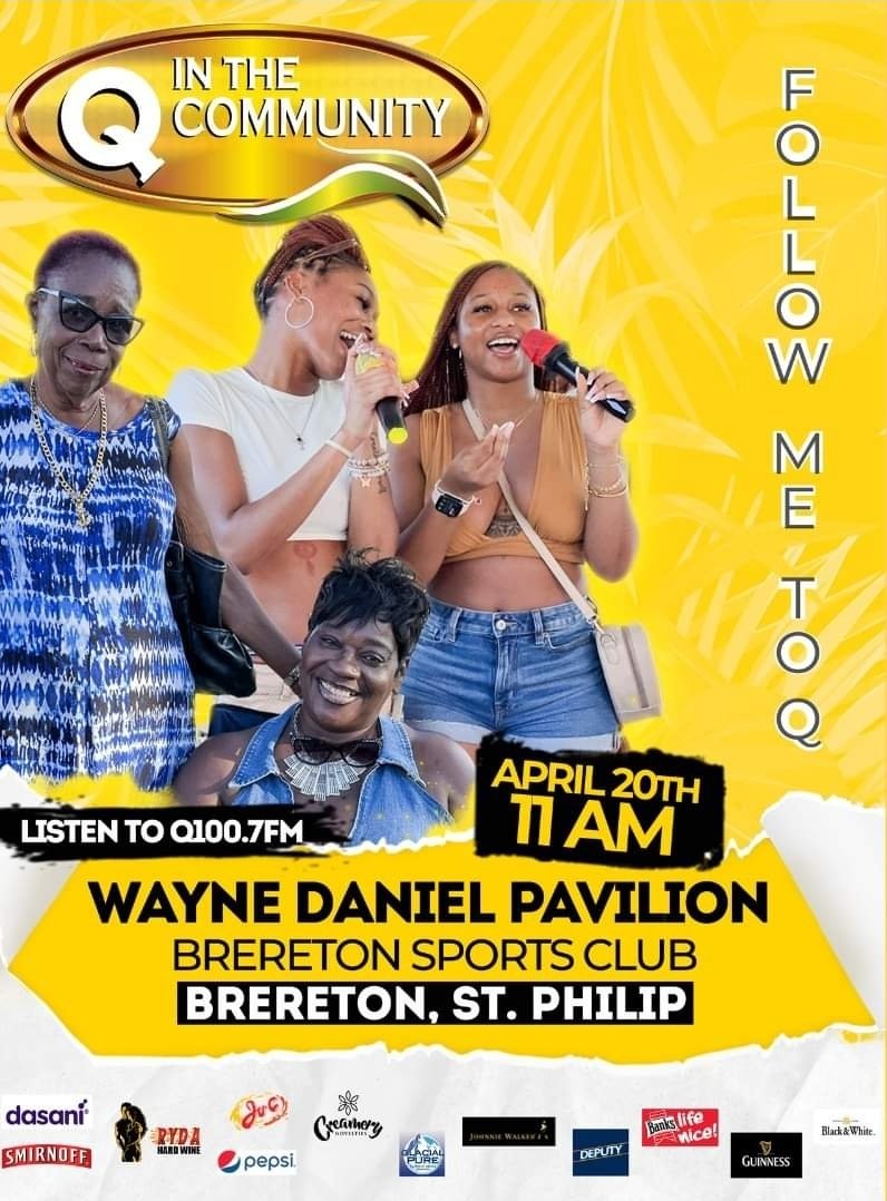 CBCBARBADOS's tweet photo. #HappeningNow See you at Q!
Make your way to the Wayne Daniel Pavilion today, Thursday, April 20, at Q In The Community❗
#Barbados #QInTheCommunity https://t.co/Ho6PK28bCy
