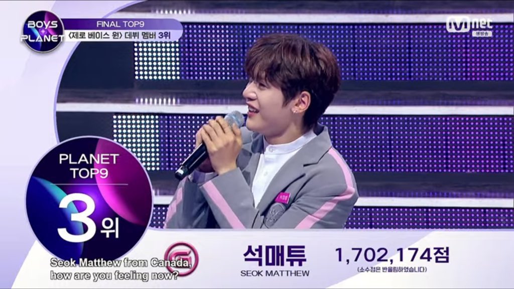 SeokMatthewTeam's tweet photo. [INFO] 230421 — #SEOKMATTHEW ranked 3rd in Boys Planet Final Top 9 with 1,702,174 votes and will be making his debut as a member of ZEROBASEONE! 🤍

Congratulations to Matthew and Seokryudans! 🎉 https://t.co/lldWoJtyTl