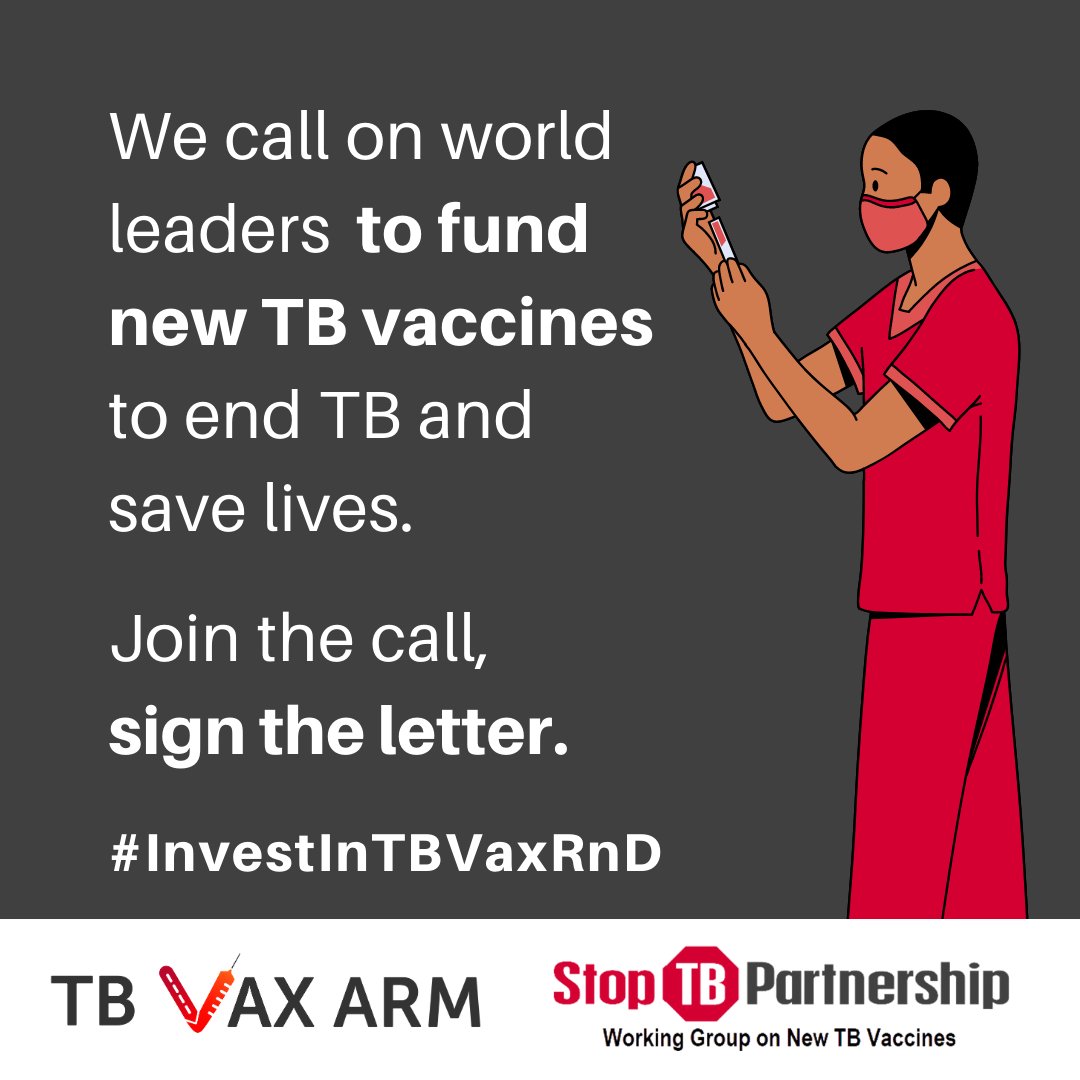 newtbvaccines's tweet photo. We call on you to join over 615 individuals and organizations from around the world in signing a new open letter calling on our leaders to increase investment in TB vaccine R&amp;D. Let’s #InvestInTBVaxRnD!

🖋️ Sign the letter today https://t.co/14YUA3NlfZ https://t.co/eBYSXJ9RZl
