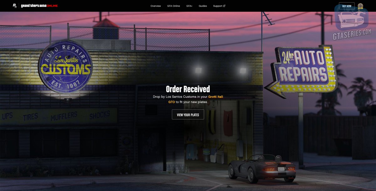 GTASeries's tweet photo. The new web-based License Plate Creator for customizing up to 30 vanity plates in #GTAOnline is now available at this address: https://t.co/I4RiKvtlLY

You can manage your plates or create a new one, match it to a vehicle and drive it to LS Customs to have a set fitted. https://t.co/d6oJbPrsqX