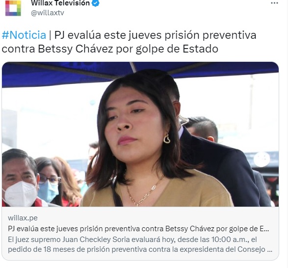 elcomentaristam's tweet photo. Cárcel para Betssy Cháves YA!
#IzquierdaMiserable 
#TerrorismoNuncaMasPeru
#NoalaAsambleaConstituyente https://t.co/HyFZNaOWSH