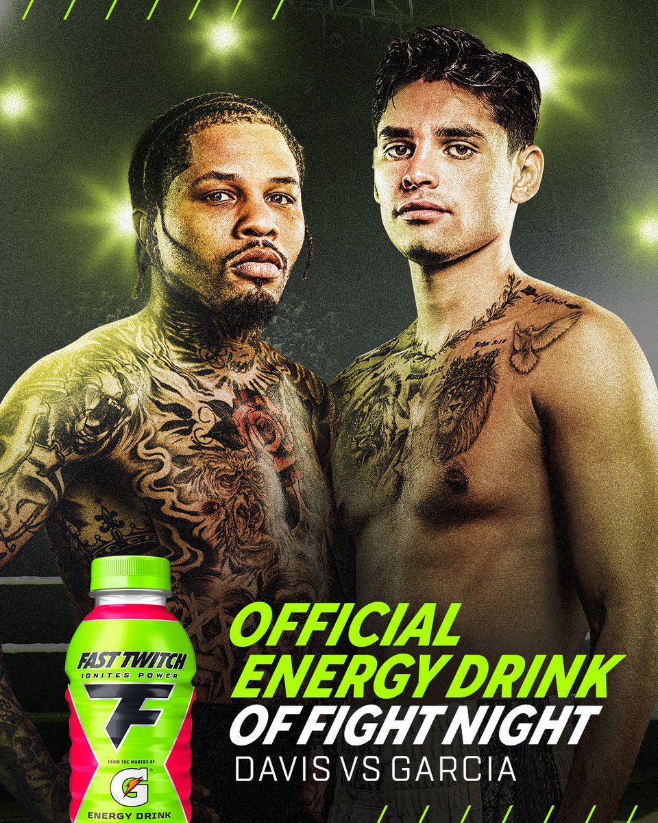 Fast Twitch bringing the ⚡️ENERGY⚡️ on Saturday Night. Hyped to announce that @FastTwitchDrink is the Official Energy Drink Partner of #DavisGarcia