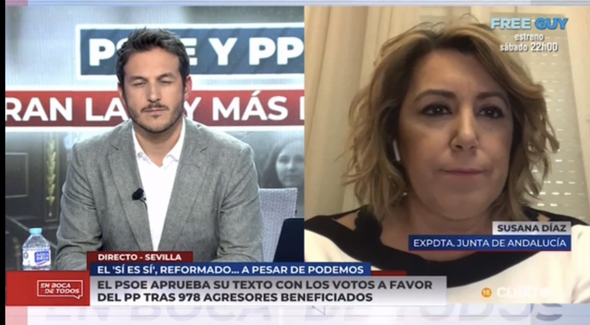 Aquí os dejo mi opinión sobre los dos asuntos abordados hoy en el programa <a href="/EnBocaDe_Todos/">En boca de todos</a> en relación a la modificación de la Ley del “solo sí es sí” y Doñana.

Enlace: 👉🏻fb.watch/k14qhJytv1/