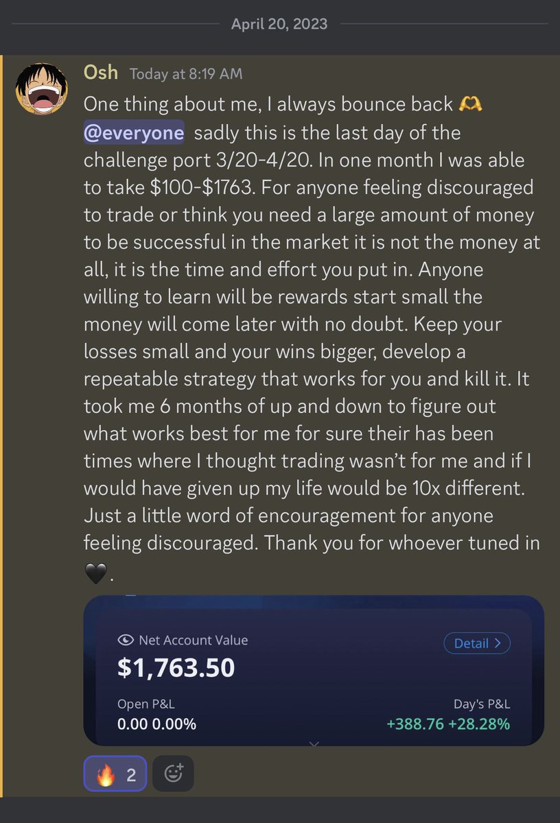 BestCoastTrader's tweet photo. that’s a wrap on our $100 challenge, Osh our beast of an analyst went $100 to $1763 in 1 month!

he’s living proof you can start small and win, it’s not easy but discipline and hard work paid off! congrats my man🔥 @eclipsedtrading https://t.co/kbQFM0yQi5