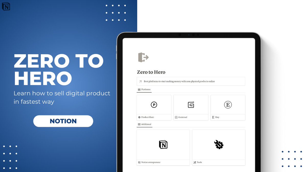 Thinking about selling digital product online but don't know where to start?

Notion "Zero to Hero" e-guide is here to help

I'm giving this for FREE for next 24hr

To claim this:
☑ Follow 
☑ Fav &amp; RT
☑ Comment "go"

(Must follow so i can dm you the link)