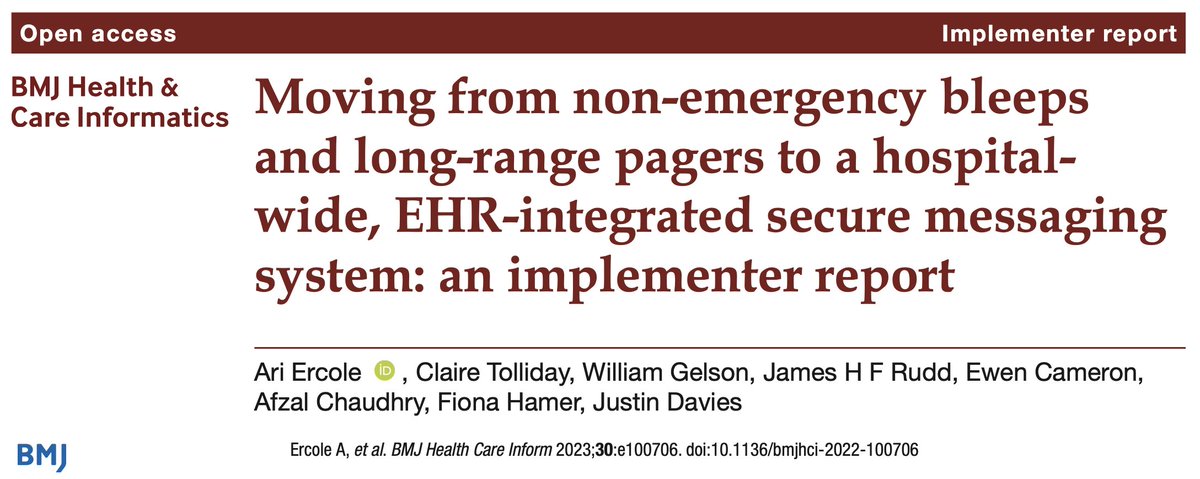 AriErcole's tweet photo. @CUH_NHS and @my_eHospital team on how we replaced 'bleeps' &amp; pagers with a modern secure messaging system. 

https://t.co/asCkiRohKL
https://t.co/luBe7CzhbE https://t.co/z4CCTzOZ8d
