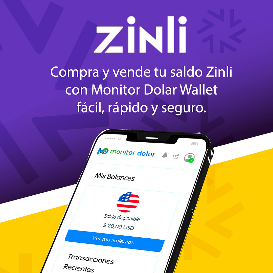 appmonitordolar's tweet photo. Recarga tu tarjeta Zinli con Monitor Dolar Wallet facil, rapido y seguro. 💳 https://t.co/rBoBJyF5WR