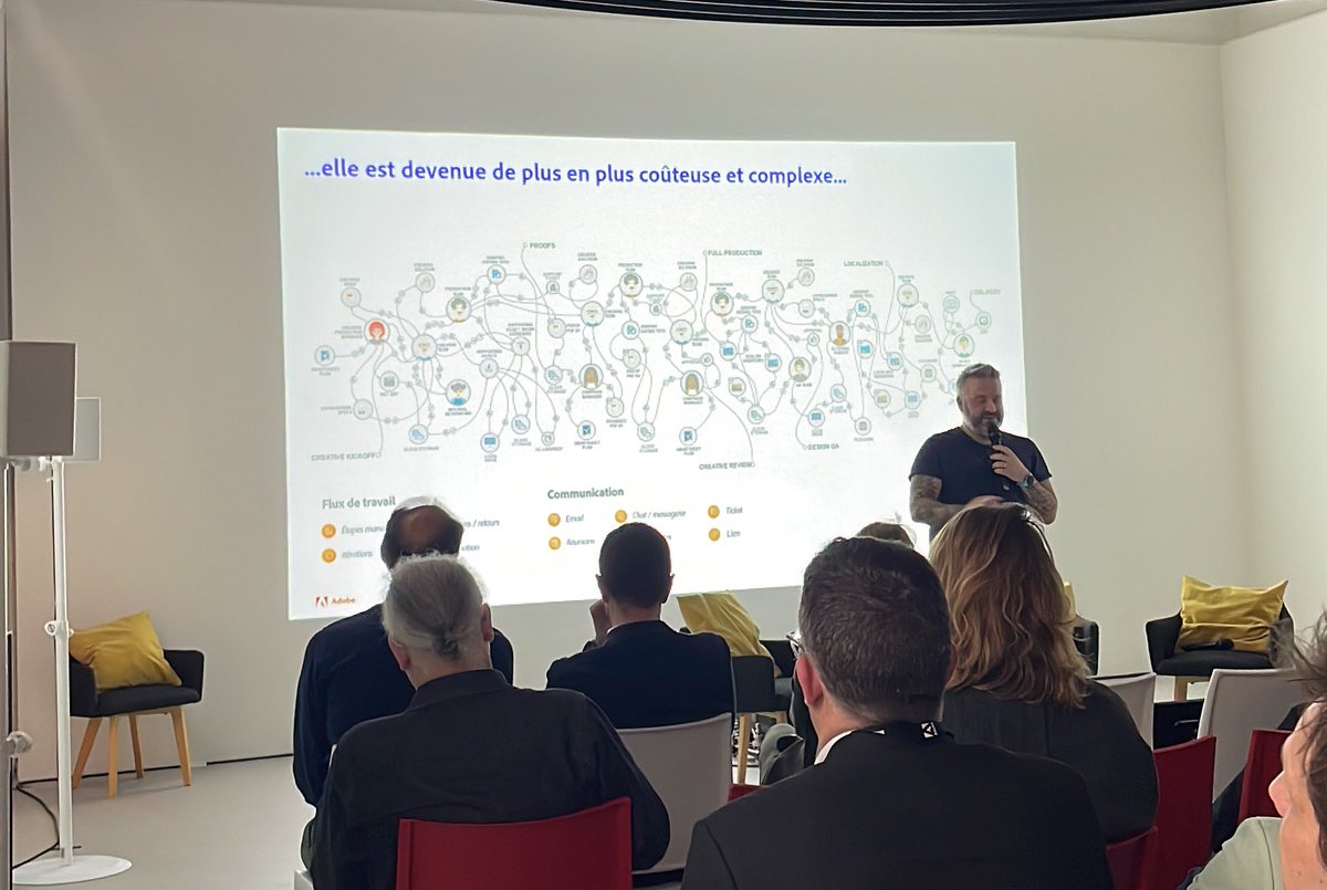 D_n_D's tweet photo. Olivier revient sur la notion de #ContentSupplyChain et sur l’offre d’Adobe pour rationaliser la production de contenus. https://t.co/sjNdbGF1eq