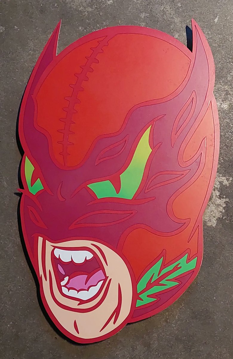 stephan_vk's tweet photo. A fiery luchador, with glow in the dark eyes 🔥 
-
Collection: Pop Pourie
Laser cut MDF, spray paint
100x60cm - 2022
500 EUR
-
LINK: https://t.co/HFD83FoIBi https://t.co/4htPksaM3B