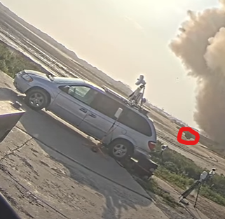 blackadderajr's tweet photo. @NASASpaceflight this is the incoming projectile that took out the back of your van during #SpaceX #Starbase launch!

🎥LabPadre 180° 4K Ultra Wide https://t.co/vbT6raeFul