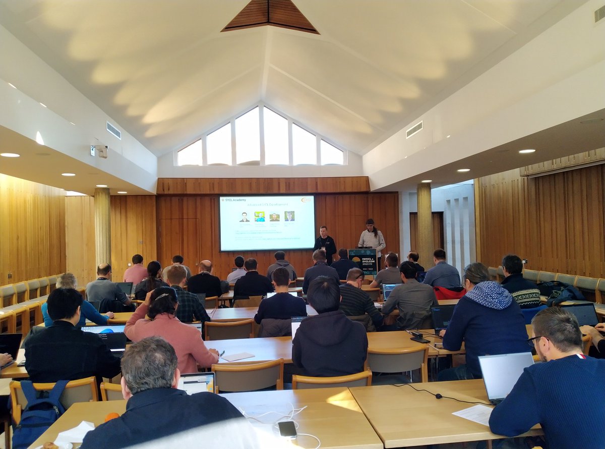 croftedge's tweet photo. Great to be back in-person for IWOCL and SYCLCON 2023, the 11th workshop on OpenCL and SYCL. Thanks to everyone who contributed to its success including all our speakers, poster presenters, attendees and our hosts at the University of Cambridge. https://t.co/LOCQmVoOHo