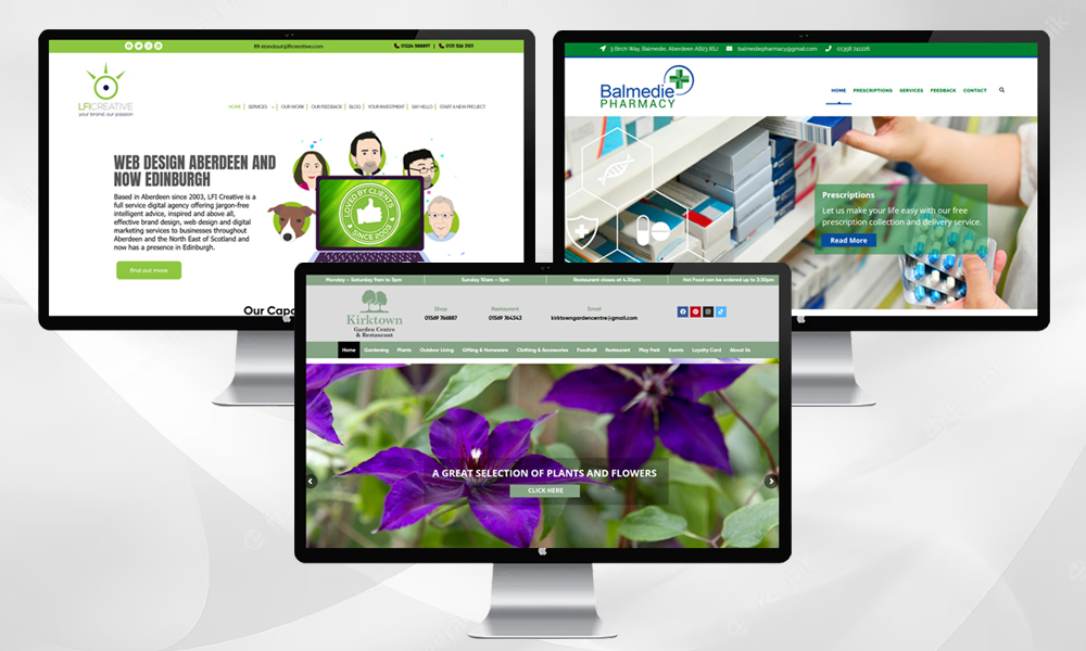 LFICreative's tweet photo. This month we have launched three new websites for LFI Creative.

We were delighted to launch the following:

Balmedie Pharmacy: https://t.co/8VKRPA6BKB
Kirktown Garden Centre: https://t.co/onCN3C0GGa
And our own brand new site: https://t.co/5cnAXKGvy2 https://t.co/xwHavECiAQ