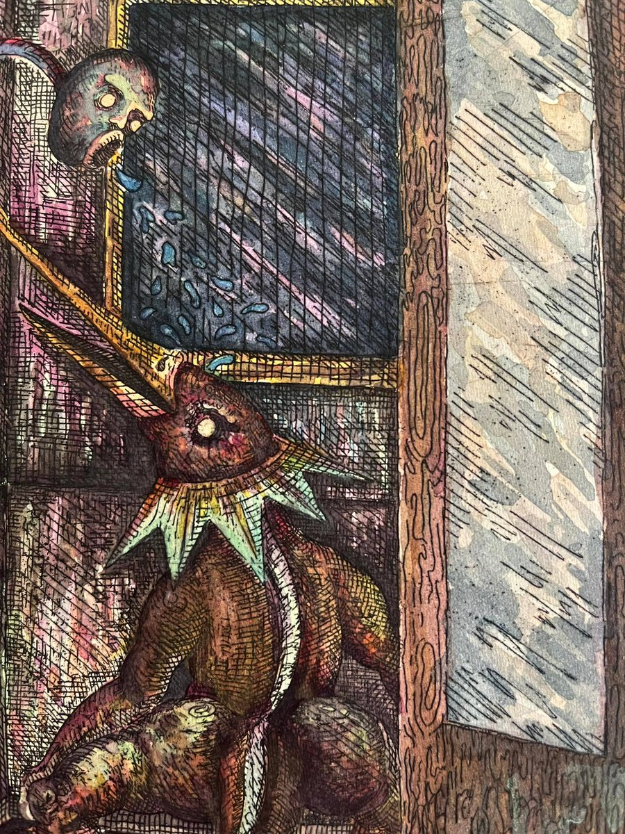 monsterassocia's tweet photo. Bathroom , Etching and Water Colour 35x50 cm

#art #artwork #etching #hardground #aquatint #printmaking #drawing #collection #demon #monster #sketch #sketchbook #characterdesign #character #watercolor #watercolour #watercolorpainting #예술 #예술가 #드로잉 https://t.co/OvBGvVt43d