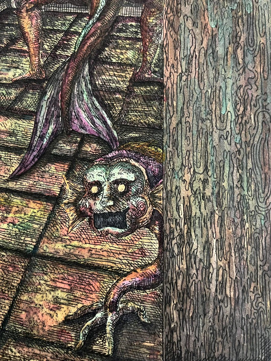monsterassocia's tweet photo. Bathroom , Etching and Water Colour 35x50 cm

#art #artwork #etching #hardground #aquatint #printmaking #drawing #collection #demon #monster #sketch #sketchbook #characterdesign #character #watercolor #watercolour #watercolorpainting #예술 #예술가 #드로잉 https://t.co/OvBGvVt43d