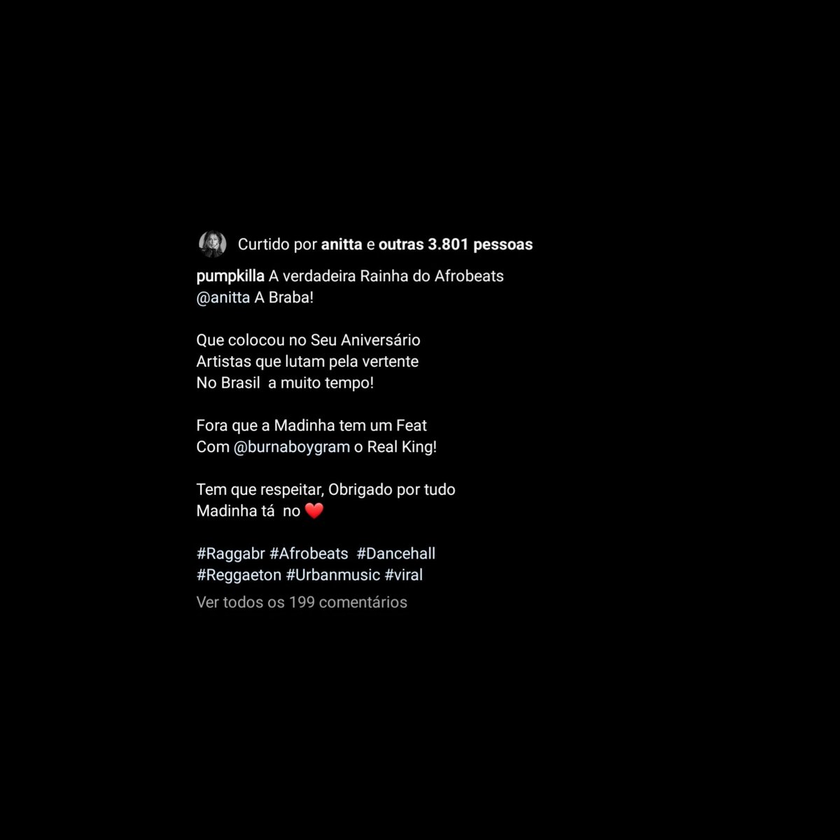 AnittaCrave's tweet photo. Anitta liked a recent Instagram post that confirms the collaboration with Burna Boy. https://t.co/ZueFJOVe1k