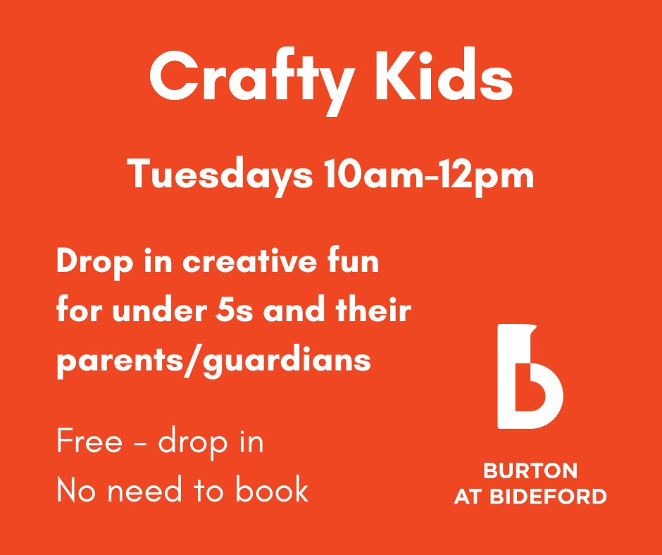 C R A F T Y - K I D S 
Tuesdays during term time at the Burton.
--
#bideford #creativity <a href="/torridgedc/">Torridge District Council</a> <a href="/Bideford_Devon/">Bideford North Devon</a> <a href="/bidefordtown/">Bideford</a>