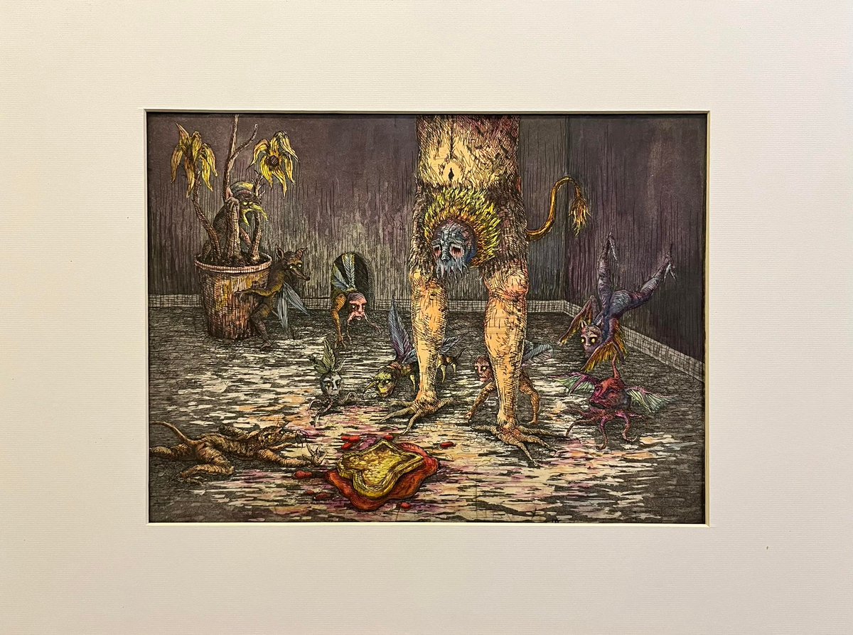 monsterassocia's tweet photo. Bread drop, Etching, Aquatint and Watercolour 58x43 cm

#art #artwork #etching #hardground #aquatint #printmaking #drawing #collection #demon #monster #sketch #sketchbook #characterdesign #character #watercolor #watercolour #watercolorpainting #예술 #예술가 #드로잉 https://t.co/KjhzQncmb1