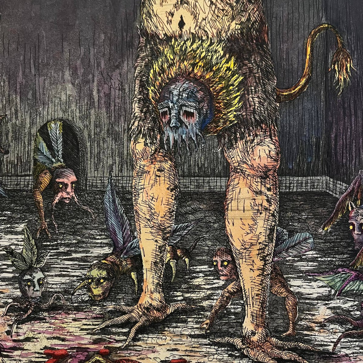 monsterassocia's tweet photo. Bread drop, Etching, Aquatint and Watercolour 58x43 cm

#art #artwork #etching #hardground #aquatint #printmaking #drawing #collection #demon #monster #sketch #sketchbook #characterdesign #character #watercolor #watercolour #watercolorpainting #예술 #예술가 #드로잉 https://t.co/KjhzQncmb1