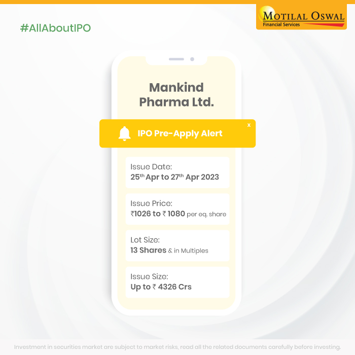 MotilalOswalLtd's tweet photo. Indiaβs 4th largest pharmaceutical company in terms of Domestic Sales and 2nd largest in terms of sales volume for FY22.
Pre-Apply now!
π Disclaimer: https://t.co/cxMJQXAgGF
#MotilalOswal #ipo #preapply #financialadvice #stockmarket #stockmarketindia #ipoalert #upcomingipo https://t.co/9ypv4lX5Z3
