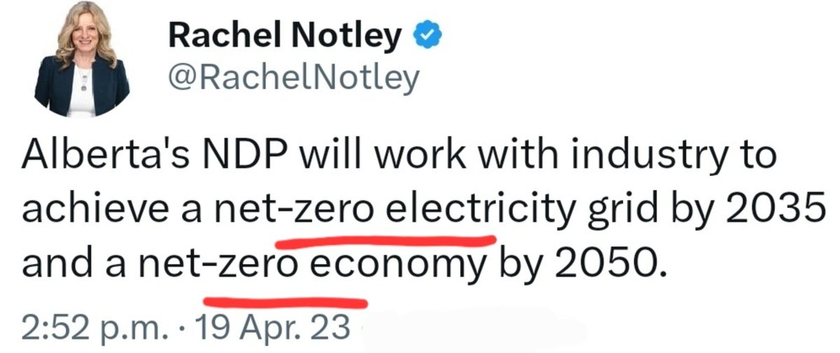 Hey Albertans, you thought electricity prices were high this winter?

Just wait until Notley produces a net-zero grid by 2035.

I was an electricity analyst for 20 yrs and I can guarantee this will be very very expensive.

Please retweet.