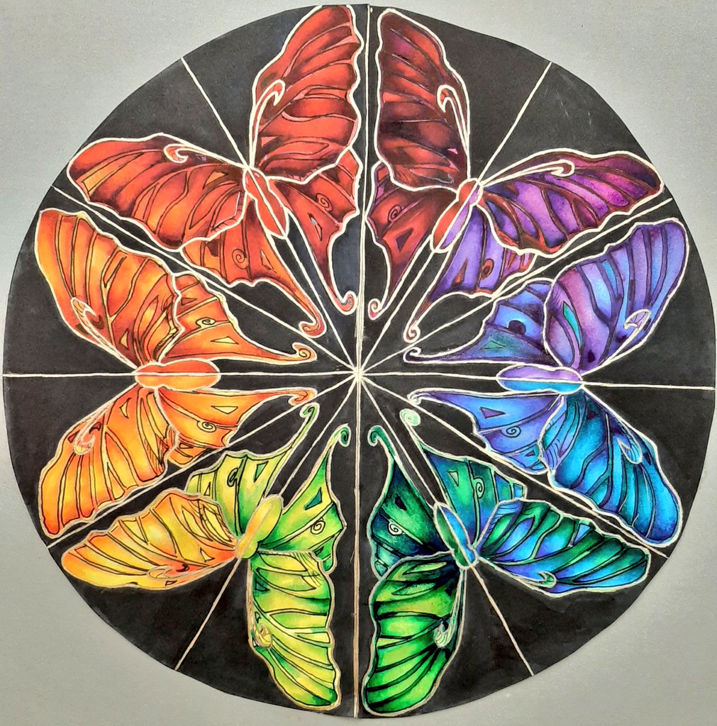 BHSVisualArt's tweet image. Drawing &amp;amp; Painting alcohol marker mandalas