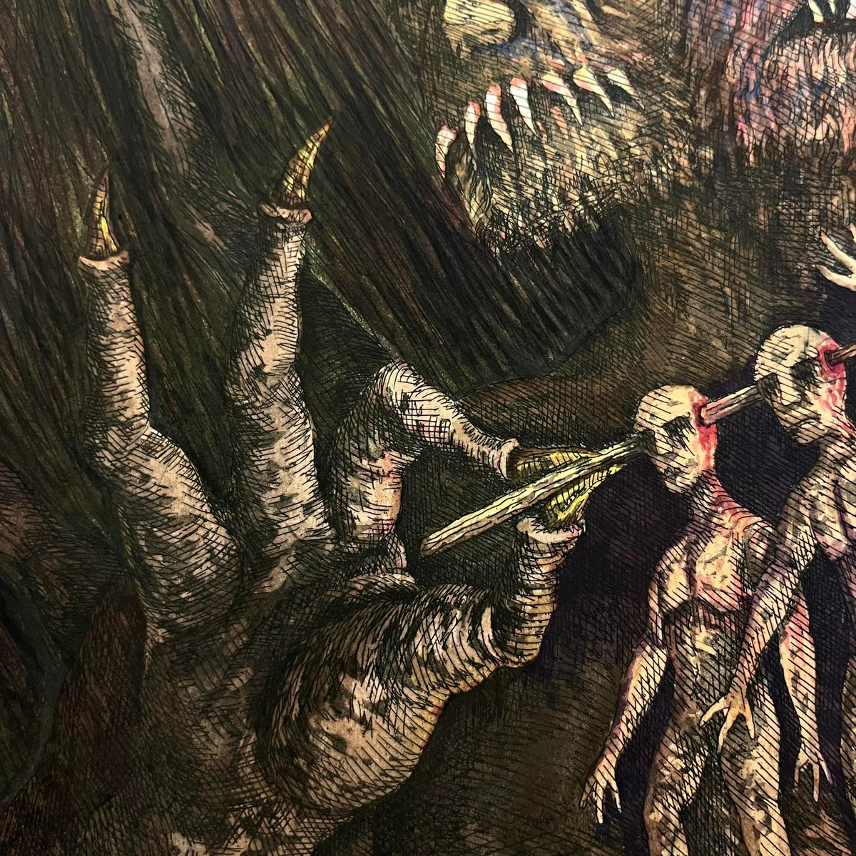 monsterassocia's tweet photo. Satan and Food skewer, Etching, Aquatint and Watercolour 58x43 cm

#art #artwork #etching #hardground #aquatint #printmaking #drawing #collection #demon #monster #sketch #sketchbook #characterdesign #character #watercolor #watercolour #watercolorpainting #예술 #예술가 #드로잉 https://t.co/hguoumTJBh