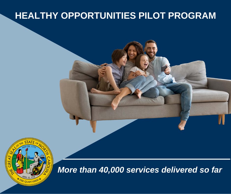 The Healthy Opportunities Pilot offers services to help support the whole family! Contact your health plan today to learn more! medicaid.ncdhhs.gov/health-plans