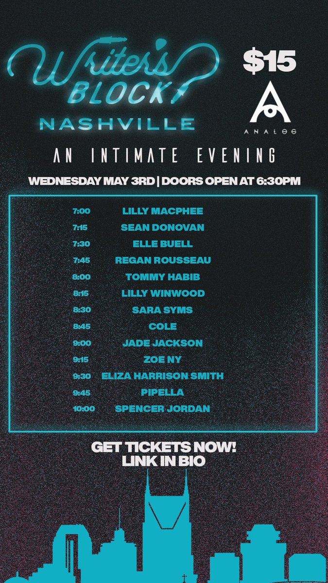 ⭐️ 
Nashville friends, May 3rd I’ll be performing some songs alongside these amazing musicians! 
Come on out! Tix at jadejackson.com/tour 
📸: @ Natia Cinco