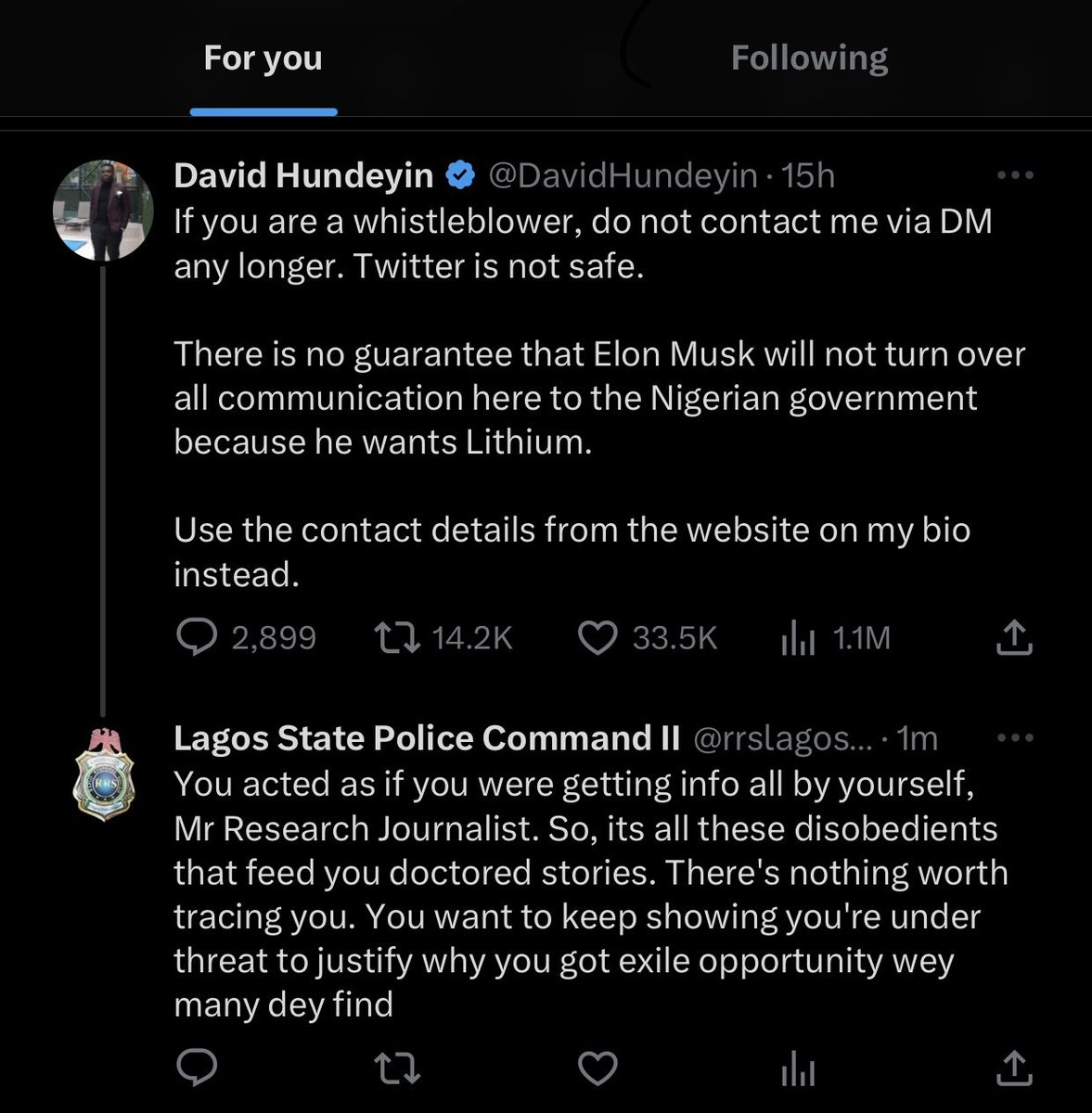 David Hundeyin tweet media