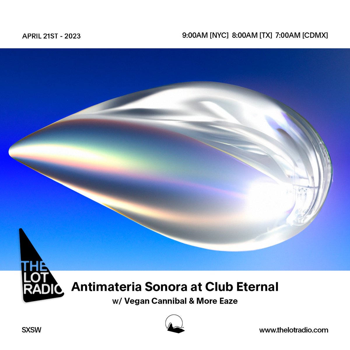 Dreams become true. Tomorrow morning we have two of my favorite artists <a href="/more_eaze/">more eaze</a>  (Austin,TX) &amp; <a href="/VeganCannibal_/">How did Lor⁷ get here? | ARIRANG</a> (MX) at <a href="/TheLotRadio/">The Lot Radio</a> via <a href="/antimateriason/">Antimateria Sonora</a> .⁠·⁠´⁠¯⁠`⁠(⁠>⁠▂⁠<⁠)⁠´⁠¯⁠`⁠·⁠. Recorded during #SXSW week at #clubeternal  💖🤤