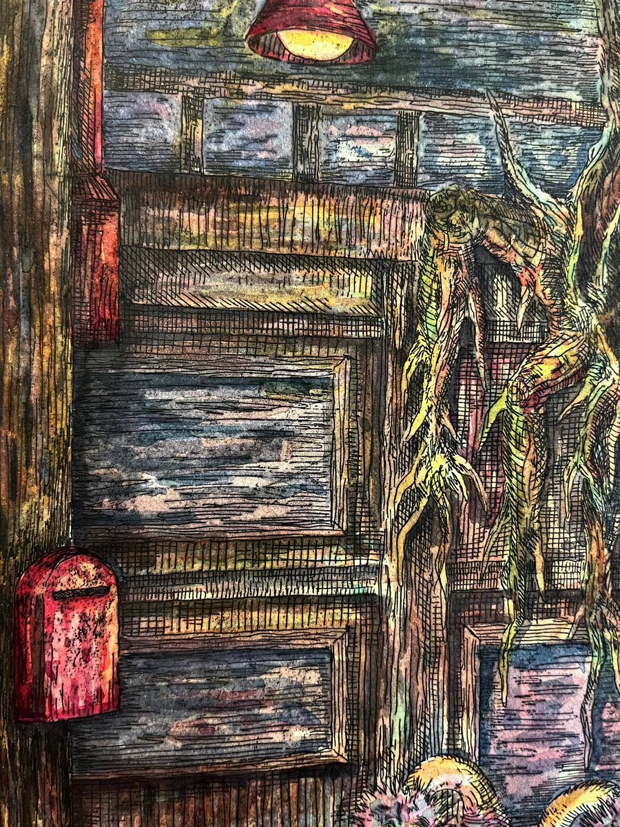 monsterassocia's tweet photo. Backyard , Etching and Water Colour 35x50 cm

#art #artwork #etching #hardground #aquatint #printmaking #drawing #collection #demon #monster #sketch #sketchbook #characterdesign #character #watercolor #watercolour #watercolorpainting #예술 #예술가 #드로잉 https://t.co/DnAtjDrSTO